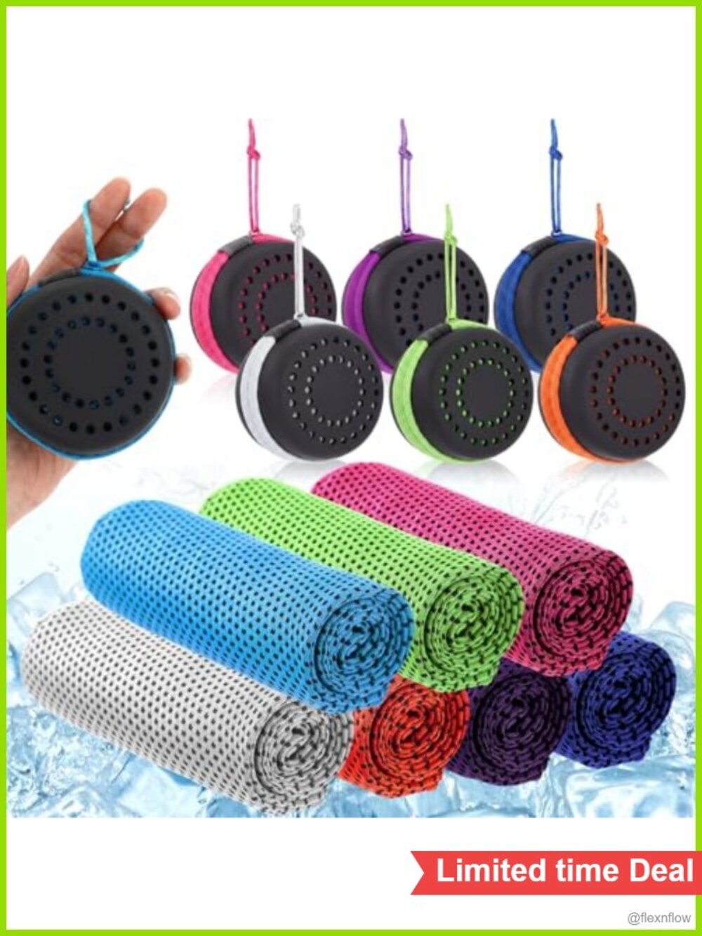 20 Pack Cooling Towels with EVA Carry Cases Quick Drying 35x12 Inch